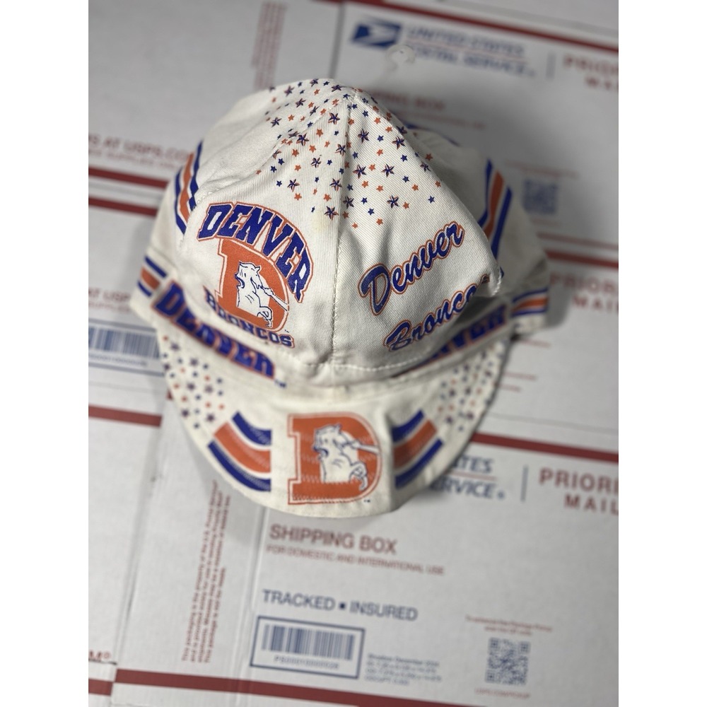 Vintage 80s NWOT Denver Broncos AJD Pill Box Football Hat Cap NFL Football 90s